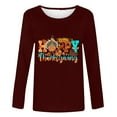 thumbnail image 2 of Patlollav Winter Women's Fashion Printing Classic Long Sleeve T-Shirt Round Neck Tops, 2 of 5