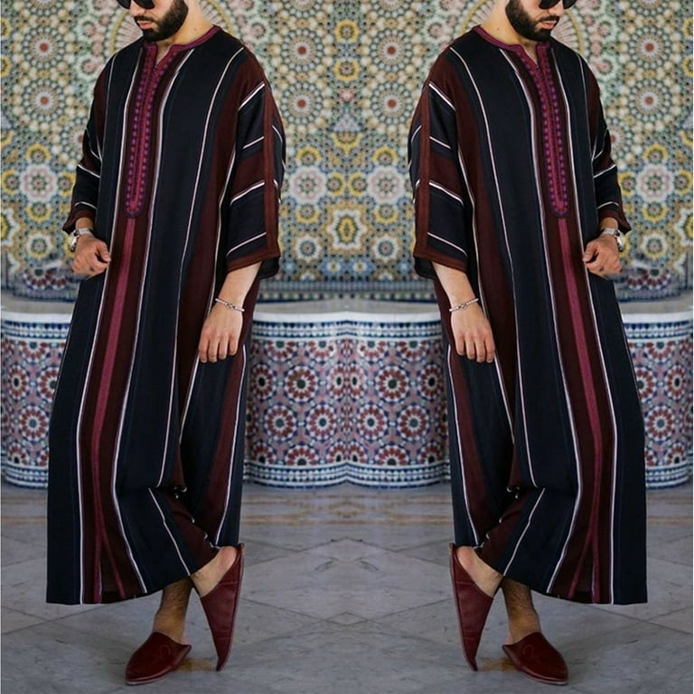 HOMELEX Arabia Thobe with Long Sleeves Arab Muslim Wear Kafiya Keffiye –  homelex