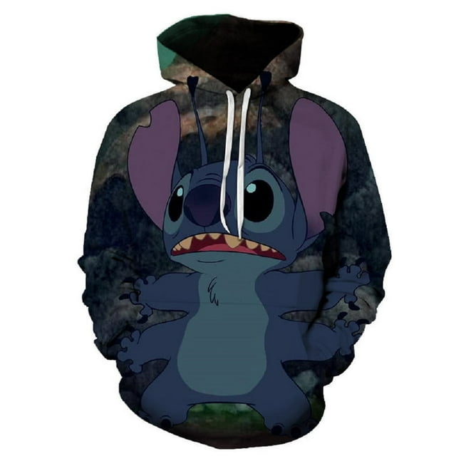 Vestes à Capuche Stich Imprimées 3D Anime Chandail à Capuche Chandail en Molleton