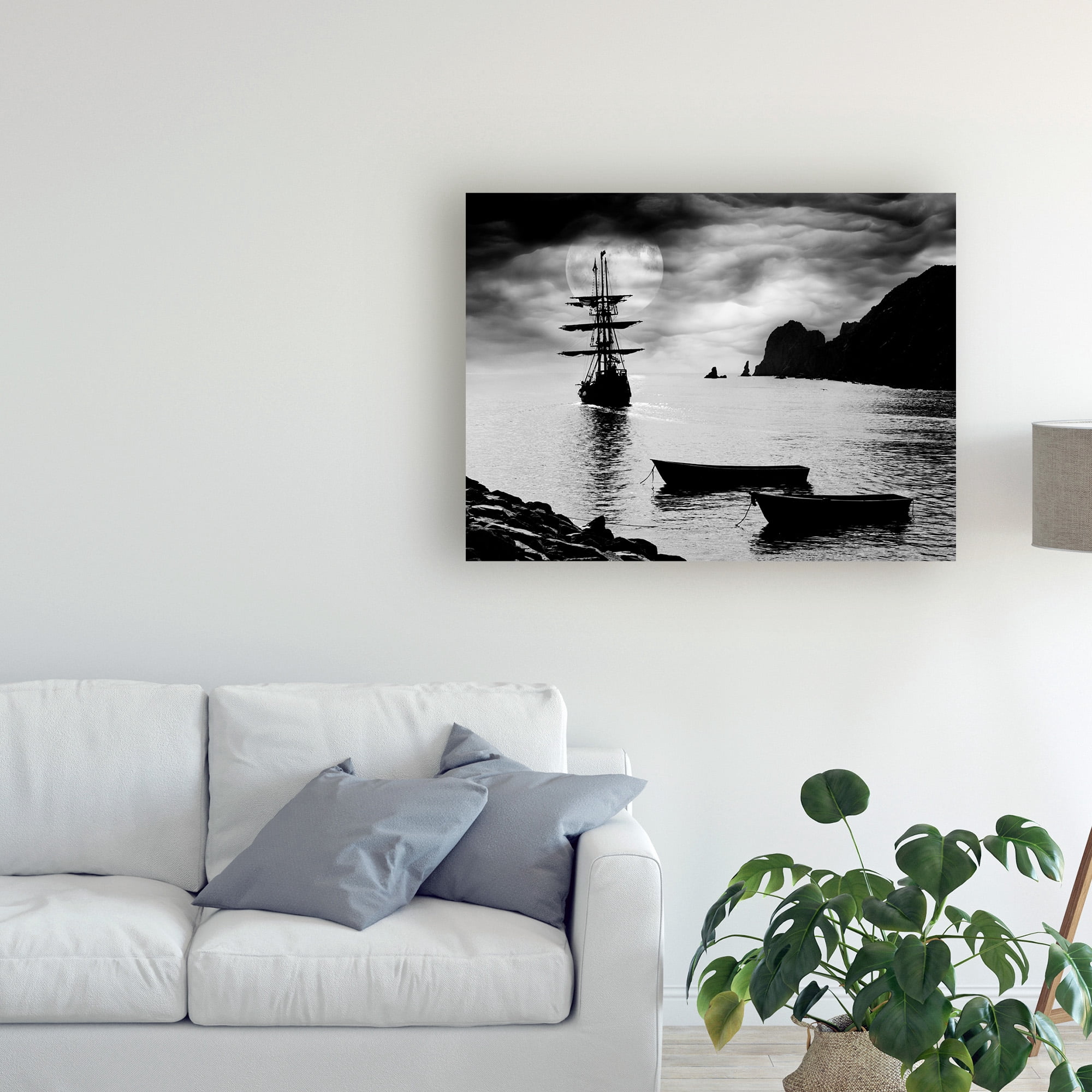 Trademark Fine Art 'Moon Ship Los Cabos Mexico' Canvas Art by Monte Nagler