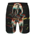 thumbnail image 4 of Disketp Men'S Swim Trunks Hawaiian Breathable Surf Beach Swimsuits Mesh Lining Beach Shorts With Pockets-Glitch Screaming Skull, 4 of 9