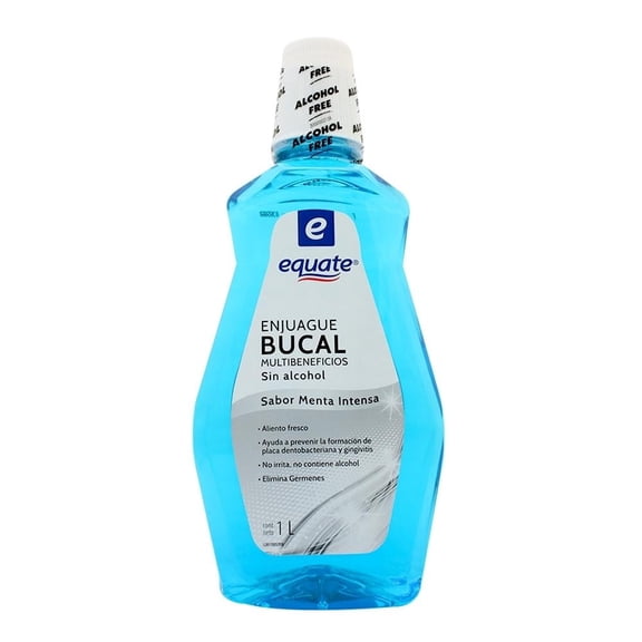 Enjuague bucal Equate sin alcohol sabor menta intensa 1 l