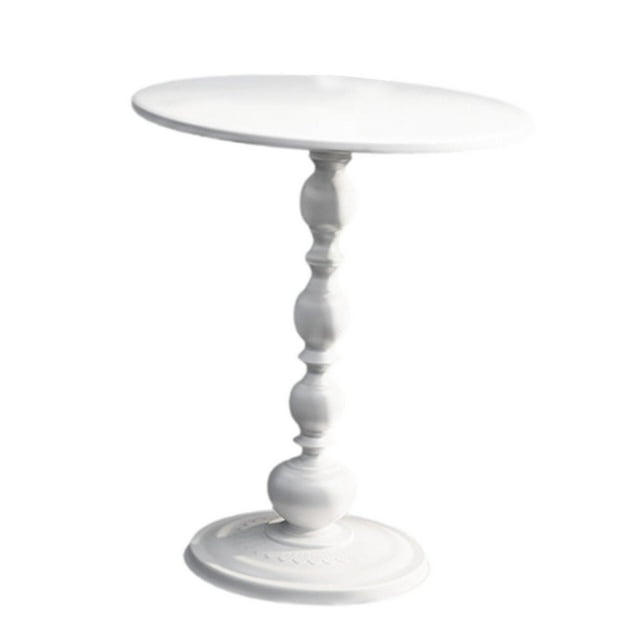 Lipstore Table d'Appoint Ronde Table d'Extérieur Table à Café pour Boisson pour Dortoir Appartement Balcon Blanc G