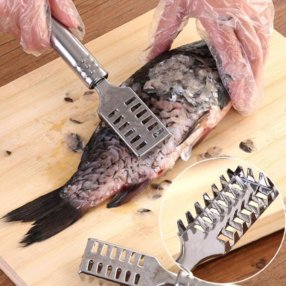 Kit Grattoir à écailles De Poisson 3 Pièces – Inox Avec Pince à Arêtes Pour Cuisine Pro