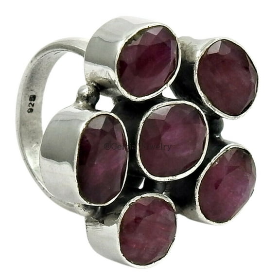 Natural Ruby Multi Gemstone Unique Ring For Women, Statement Ring, Stackable Ring, Amazing Ring, Gothic Ring, Expensive Ring, Pinky Ring, Antique Ring, July Birthstone (ruby, Size 7)