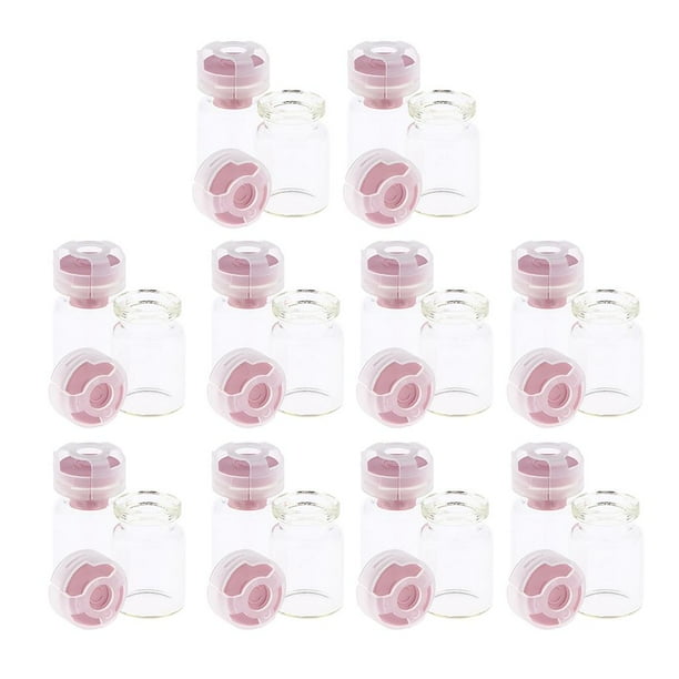 Frascos de vidrio Macarena 20 Piezas 5 Ml Con Tapones de Goma Viales estériles sellados