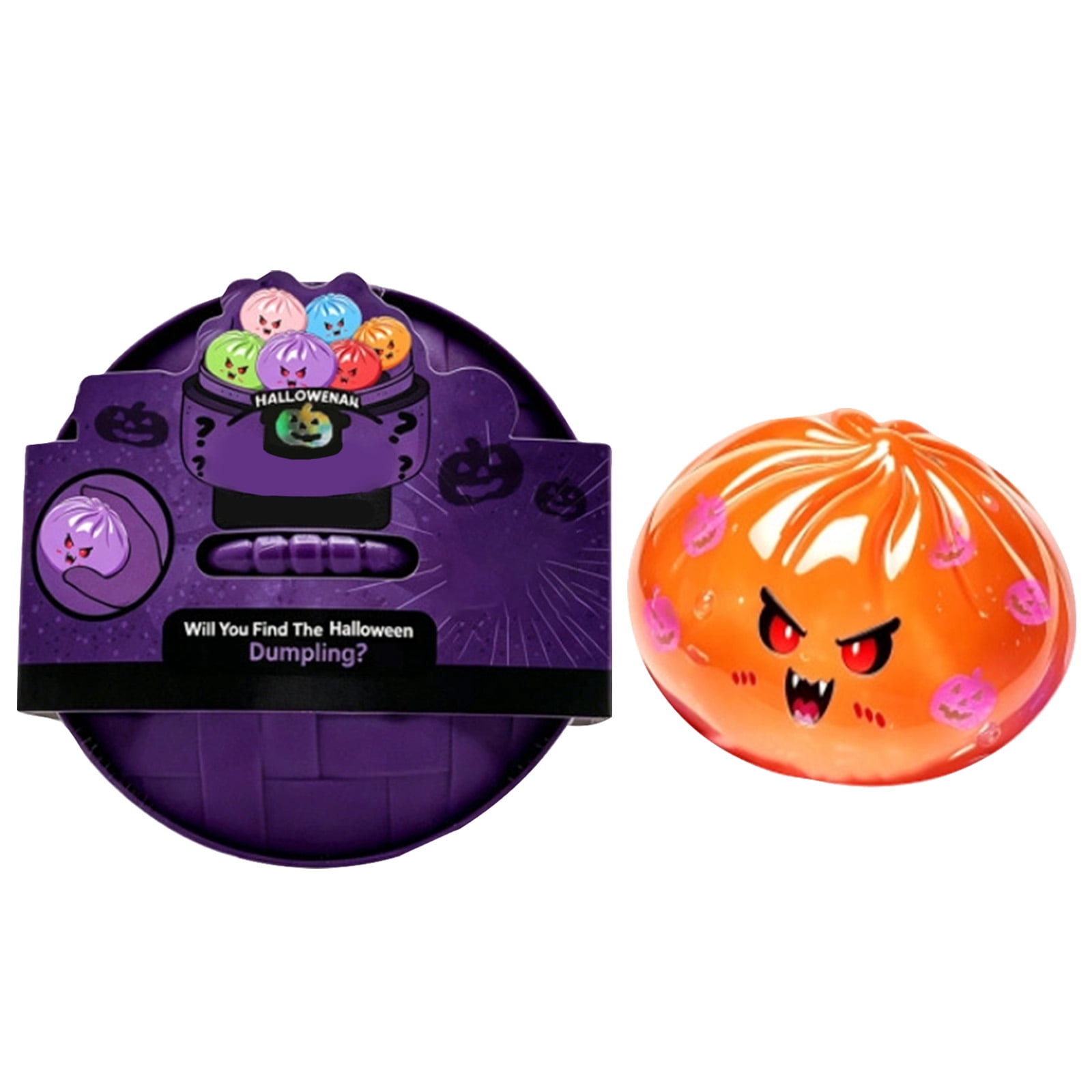 Halloween Dumpling, Halloween Dumpling Squishy with Box, Dumplings Sensory Squeeze Toy for Stress Relief