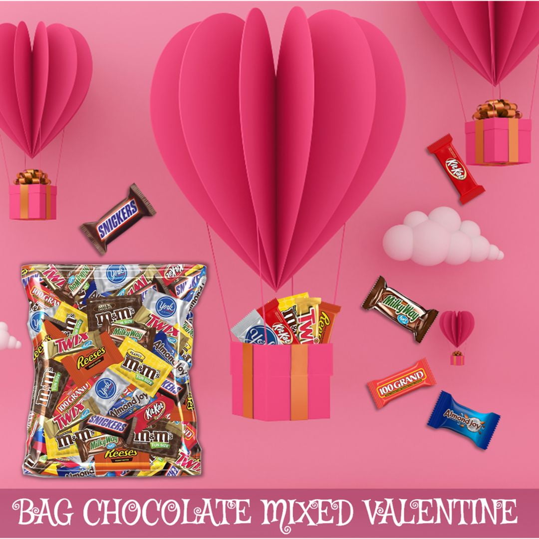 (288 Ounce) Variety Assortment Mix Bulk Pack Chocolate M&M's, Snickers, Milky Way, Twix, Reese's, York, 100 Grand, Almond Joy, Kitkat.