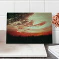 thumbnail image 2 of American Flag Cutting Board, Flag Against Red Horizon on Grass Park Field Identity Sunset Design, Decorative Tempered Glass Cutting and Serving Board, Small Size, Multicolor, by Ambesonne, 2 of 5