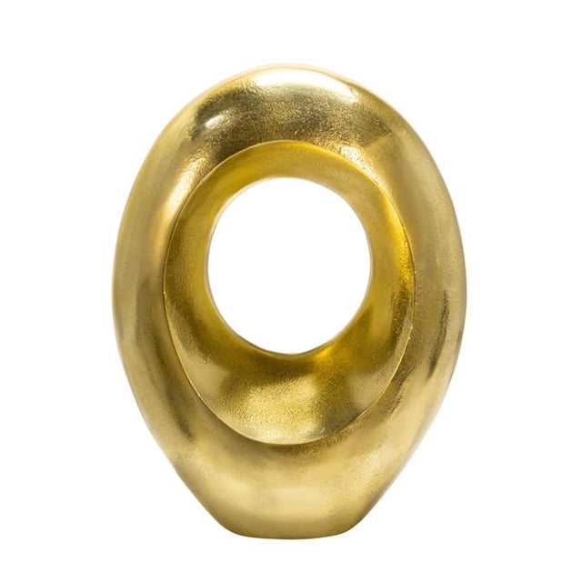Sagebrook Home 15587-01 14 in. Oval Sculpture with Hole, Gold