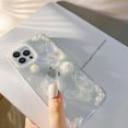 thumbnail image 1 of Funda para iPhone 14 Pro con diseño de mariposa y purpurina para niña, diseño 3D de perla y purpurina rosa, transparente, para mujer, funda protectora para iPhone 14 Pro de 6,1 pulgadas., 1 of 4