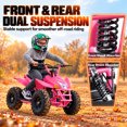 thumbnail image 2 of IVFJFV Powered 4 Wheeler,500W Electric 4 Wheeler with Dual Speed Adjustment,36V Four Wheeler Max 15 MPH, Front & Rear Shock Absorbers, All-Terrain Tires and Safety Disc Brake,PINK, 2 of 8