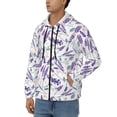 thumbnail image 3 of Uemuo Lavender Flowers for Men's Fashion Full-zip Hoodies & Sweatshirts with Kangaroo Pocket, Zip-up Hooded Sweatshirt, Moisture Wicking & Breathable-XX-Large, 3 of 5