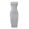 thumbnail image 2 of FashionMille Women's Casual Basic Slim Fit Sleeveless Tube Sexy Strapless Bodycon Midi Dress, 2 of 5