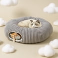 thumbnail image 4 of QLFYUU Cat Tunnel Bed Peekaboo Cat Cave Bed Soft Cat Donut Tunnel Gray Color, 4 of 8