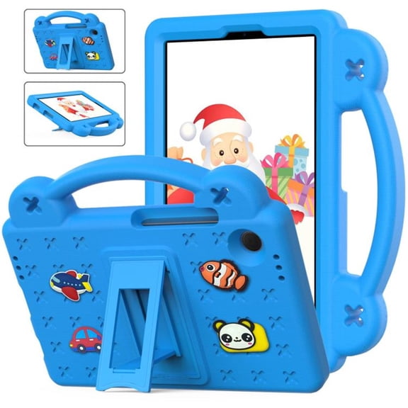 Shockproof Protective Case For Samsung Galaxy Tab A11/A9 8.7-inch 2025/2023 Cute Cartoon Pattern Handheld Stand EVA PC Children's Anti Fall Cover Tablet Case Adjustable Shoulder Strap,Blue