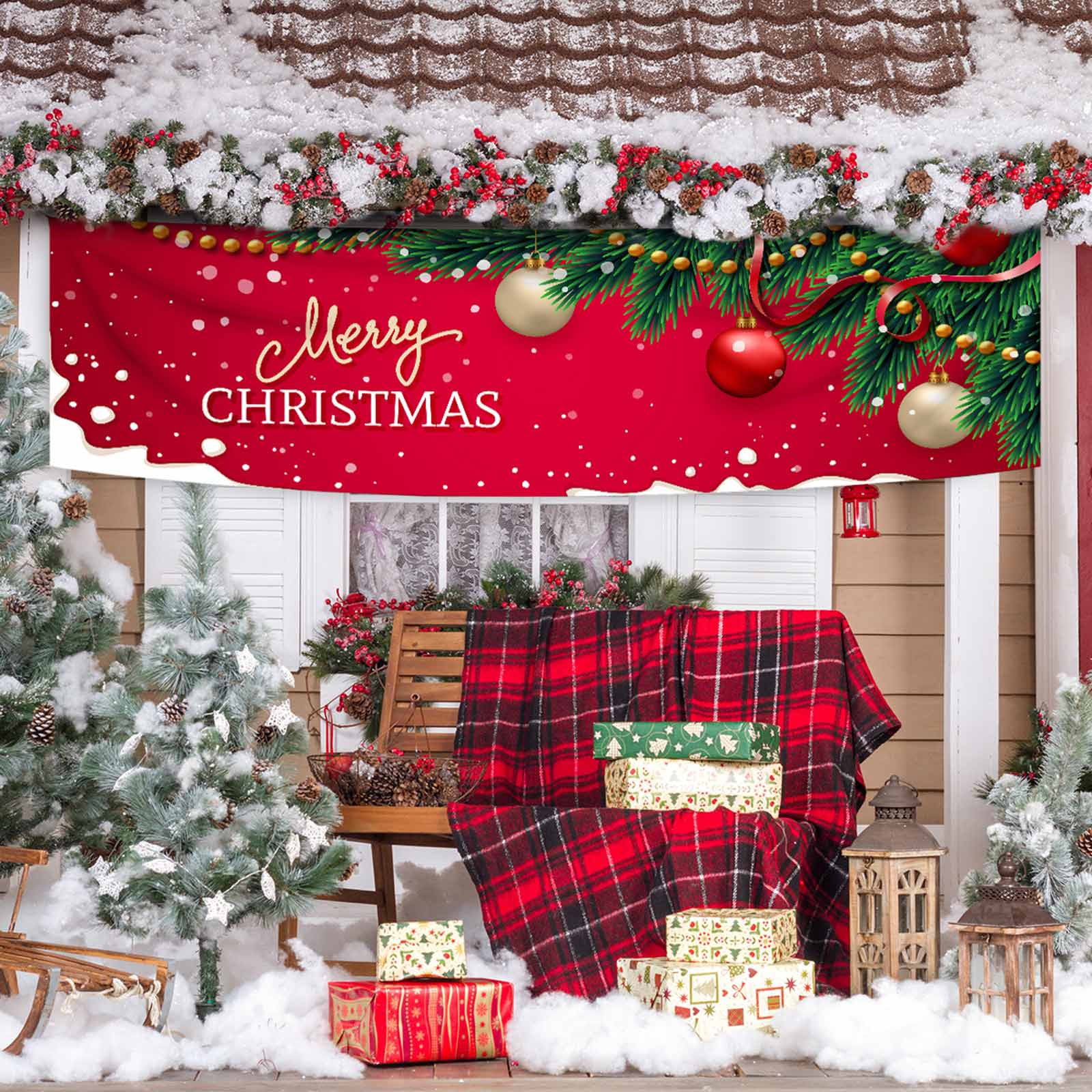Details about   2021 Merry Christmas Top Door Decoration Banner Happy New Year 2021 