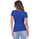 thumbnail image 3 of Camiseta de Canalé Entallada para Mujer, Azul , Talla M, 3 of 9
