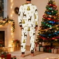 thumbnail image 4 of Christmas Pajamas Sets for Men Long Sleeve 2 Piece Pjs Outfits Lounge T-Shirts and Jogger Pant Home Sleepwear (M, White|Reindeer), 4 of 5