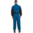 thumbnail image 2 of TiaoBug Men's Overalls Long Sleeve Front Zip Color Block Racing Driver Jumpsuit for Carnival Themed Parties Navy Blue M, 2 of 5