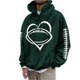 thumbnail image 4 of QQAMB Sweatshirt for Men Plus Size Hoodies Long Sleeve Football Print Drawstring Pocket Pullover Hoodies Sweatshirts Army Green M, 4 of 6