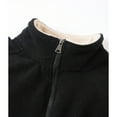 thumbnail image 6 of Mens Pullover Sweatshirts Sherpa Lined Casual Long Sleeve Mock Neck Fall Winter Tops with Zipper Pocket (M, Black), 6 of 9