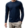 thumbnail image 2 of Yaoyar Men's Solid Sport Mesh Crew Neck Long Sleeve Pullover Top, Breathable Lightweight Quick Dry Athletic Tee for Gym Workout, 2 of 6