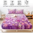 thumbnail image 5 of Full Size Fitted Sheet Set - Pink Spring Floral 3 Piece Bedding Sets 16" Deep Pocket Fitted Sheet with 2 Pillowcases Summer Daisy Botanical Oil Painting Brushed Microfiber Hotel Luxury Bed Sheets, 5 of 9