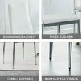 thumbnail image 5 of Dining Chairs Set of 4, Upholstered Dining Room Chairs with High Backrest and Silver Metal Legs, Modern Leather Armless Kitchen Chairs for Living Room, Dining Room, Restaurants, Bedroom, White, 5 of 8