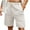 White, variant on YYDGH Men's Shorts Casual Summer Beach Drawstring Linen Cotton Short with Pockets and Elastic Waist White S