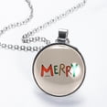 thumbnail image 2 of Christmas Glass Design Circle Pendant Women's Necklace, 2 of 5