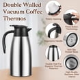thumbnail image 3 of 2 68 Oz Thermal Coffee Carafe  Insulated Stainless Steel Double Walled Vacuum Pot Flask With Brushes For Keeping Hot Tea Home And Office (silver), 3 of 7