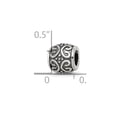 thumbnail image 2 of 925 Sterling Silver Oxidized Reflections Scroll Dots Bali Bead Charm 8.18x7.27mm Wide Pendant Necklace for Women, 2 of 2