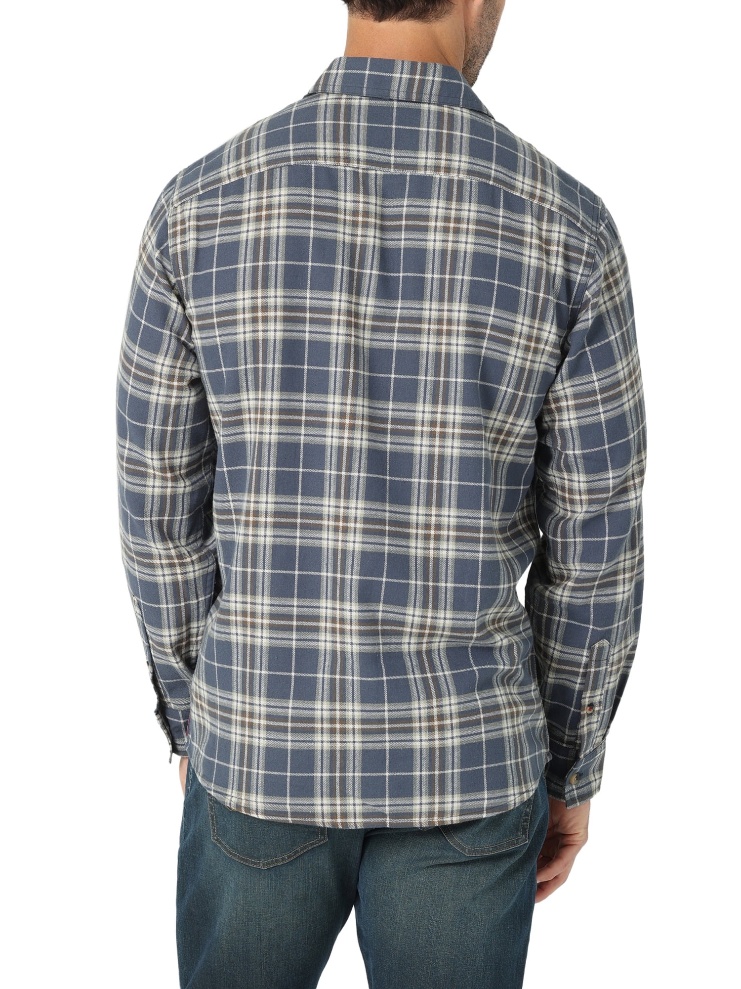 Wrangler® Men's and Big Men's Relaxed Fit Brushed Flannel Shirt with Long  Sleeves, Sizes S-5XL 