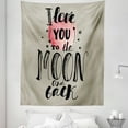thumbnail image 1 of I Love You Tapestry, My Valentine Romantic Attraction Couples Celebration Design, Fabric Wall Hanging Decor for Bedroom Living Room Dorm, 5 Sizes, Beige Black Pale Pink, by Ambesonne, 1 of 1