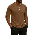thumbnail image 3 of Resicozy Mens 3/4 Sleeve Tshirts Casual Henley Raglan Tops Classic Big and Tall Shirt Button Down Clothes Spring Summer Earthy Yellow 2XL, 3 of 6