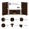 thumbnail image 6 of Bush Furniture Key West Electric Fireplace TV Stand for 70 Inch TV with 5 Shelf Bookcases in Bing Cherry, 6 of 7