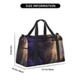 thumbnail image 3 of Disketp Purple Flower Lazy Cat Bolsa de Viaje Tipo Duffle, Bolso de Mano para Fin de Semana para Mujer, Bolsa de Gimnasio Ligera para Hombre, Esencial para Viajes, 3 of 7