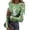 Green, variant on Easter Patterned T-Shirts for Women Dressy Crewneck Basic Long Sleeve Slim Fitted Tops Ribbed Knit Bunny Floral Printed Cozy Pullover Tops Light pink L
