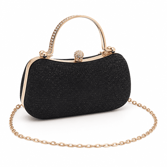 TAILNOVA Clutch Purses for Women Formal Dressy Evening Bags Glitter Crossbody Shoulder Wedding Cocktail Party Handbags Black Evening Bag