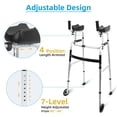 thumbnail image 5 of Andador plegable de pie con reposabrazos - Andador de aluminio de altura ajustable con bolsa pequeña, andador estándar para personas mayores, andador de plataforma con soporte para brazos, andador ver, 5 of 5