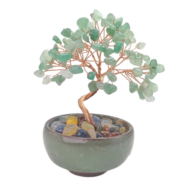 Estatua del árbol del dinero, figura decorativa, colección, escultura de prosperidad, arte artesanal. verde