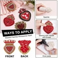 thumbnail image 4 of 1Set arricraft 4 Pcs Beaded Patches, 4 Styles Red Glass Beaded Appliques Rhinestone Heart Patches Crystal Sew on Costume Accessories for Clothing Repair Applique Craft, 4 of 9