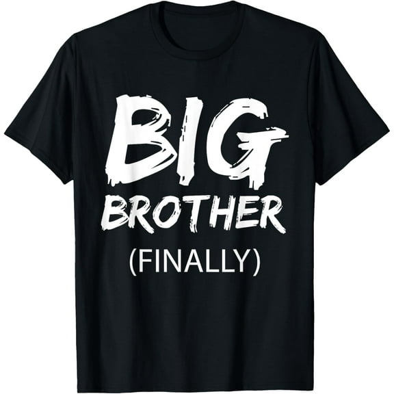 Big Brother Finally Shirt for Boys Kids Toddler Big Bro T-ShirtMen's and women's gift, black and white T-shirt, size: Extra large S-4XL