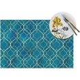 thumbnail image 5 of Blue Teal and Gold Modern Placemats Set of 4, Moroccan Table Mats Washable Heat Resistant Non-Slip for Kitchen Dinner Holiday Party Farmhouse Home Decor 12"x18", 5 of 6