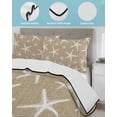 thumbnail image 4 of Quilts Full Size Bedding Set, Rustic Coastal Starfish Lightweight Quilted Comforter, Nautical Summer Beach Ocean Soft Reversible Bedspread Coverlet with Pillow Covers for All Season, 78" x 90", 4 of 7