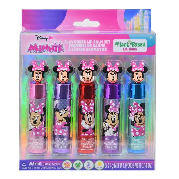 Minnie Mouse 5pk Lip Balm With Figurine Header, 5" x .75" x 5.75"