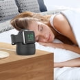 thumbnail image 5 of iWatch Stand Silicone Charging Dock Holder for Apple Watch Ultra 3, Ultra 2, Ultra, SE3, SE2, SE, Series 11 10 9 8 7 6 5 4 3 2 1 (49/46/45/44/42/41/40/38mm), Supports Nightstand Mode (Black), 5 of 7