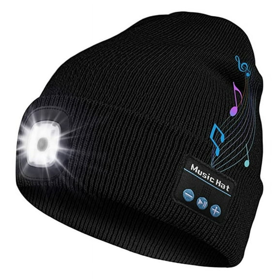 Viworld Bluetooth Beanie Hat with Light, Headlamp Cap with Headphones and Built-in Speaker Mic, Gifts for Men Women Teen