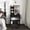 Black, variant on 23"Small Makeup Vanity Desk Set with LED Lighted Mirror,3-Color Dimmable,Power Outlet,3Drawers,Stool for Bedroom, Walnut